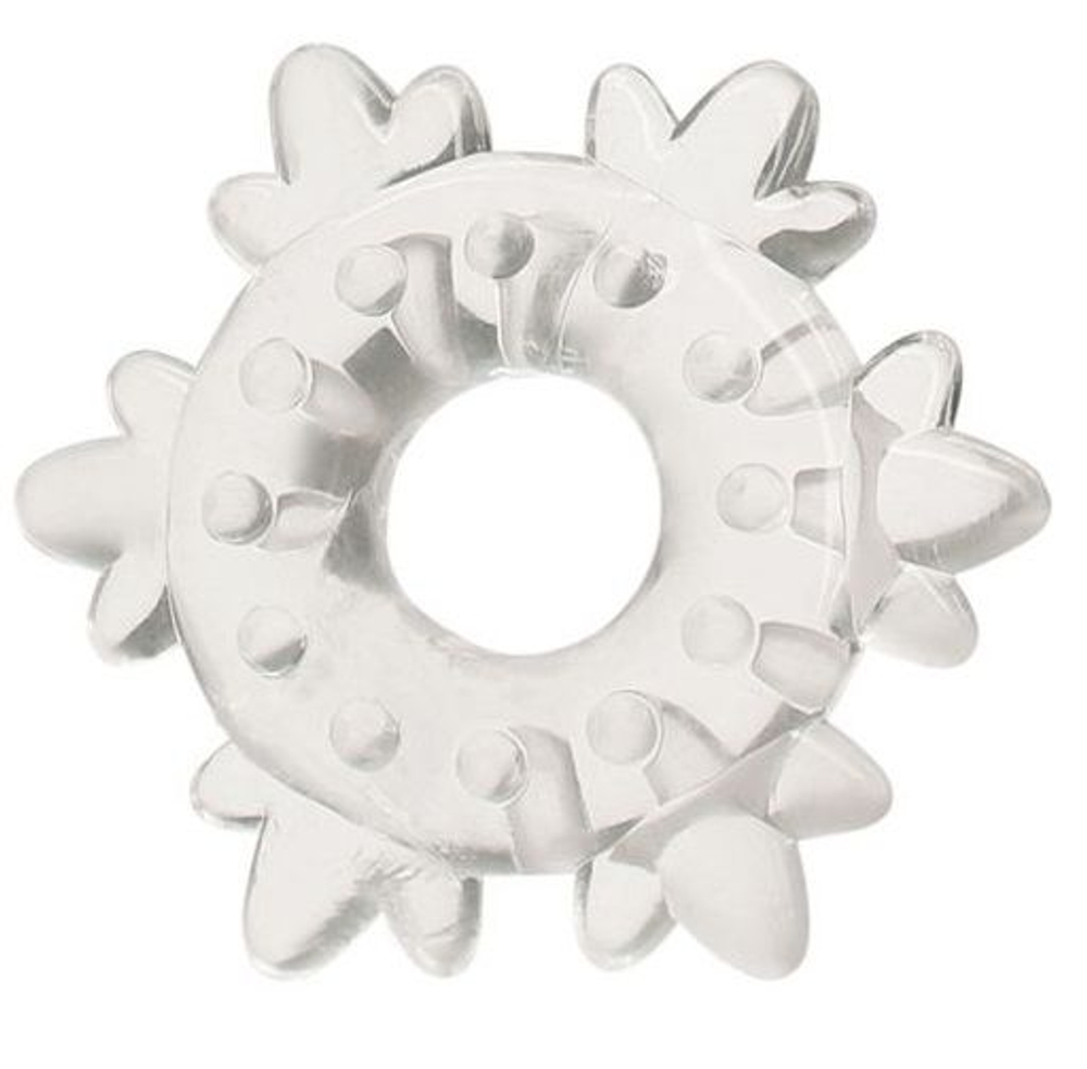 Прозрачное кольцо Heavy Cock Ring Ice Flower (Цвет: прозрачный)