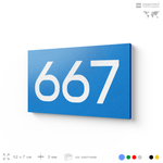Номер на дверь 667, табличка на дверь для офиса, квартиры, кабинета, аудитории, склада, голубая 120х70 мм, Айдентика Технолоджи