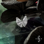 Накрутка "Double Marquise" - Белое золото - White CZ