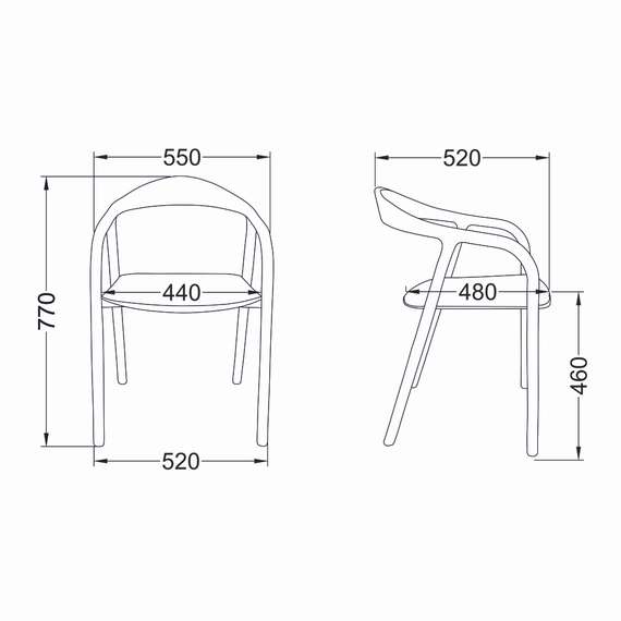 Стул Esse из массива дуба, покрытие венге