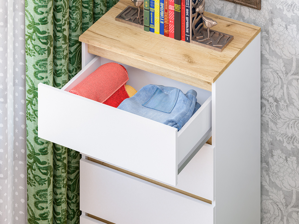 Комод-29 Белый/Кр.золотой