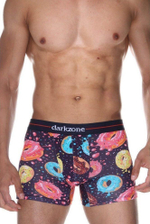 Мужские трусы-боксеры с принтом в виде глазированных пончиков (Размер: XXL) (Цвет: фиолетовый)