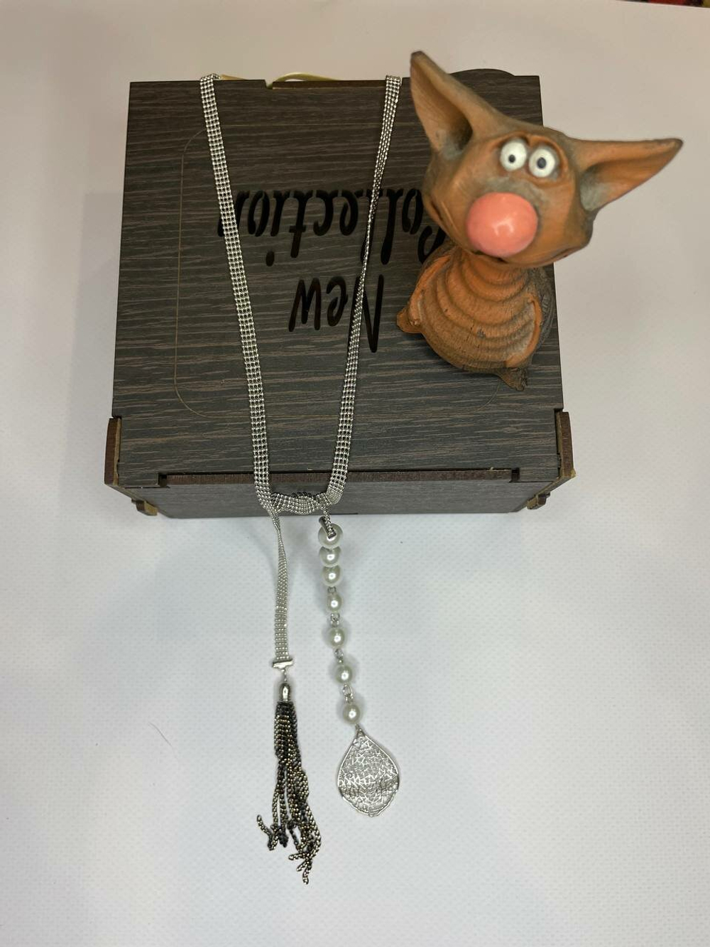 Кулон. Подвеска  трансформер "Галстук-узел" в серебряном цвете