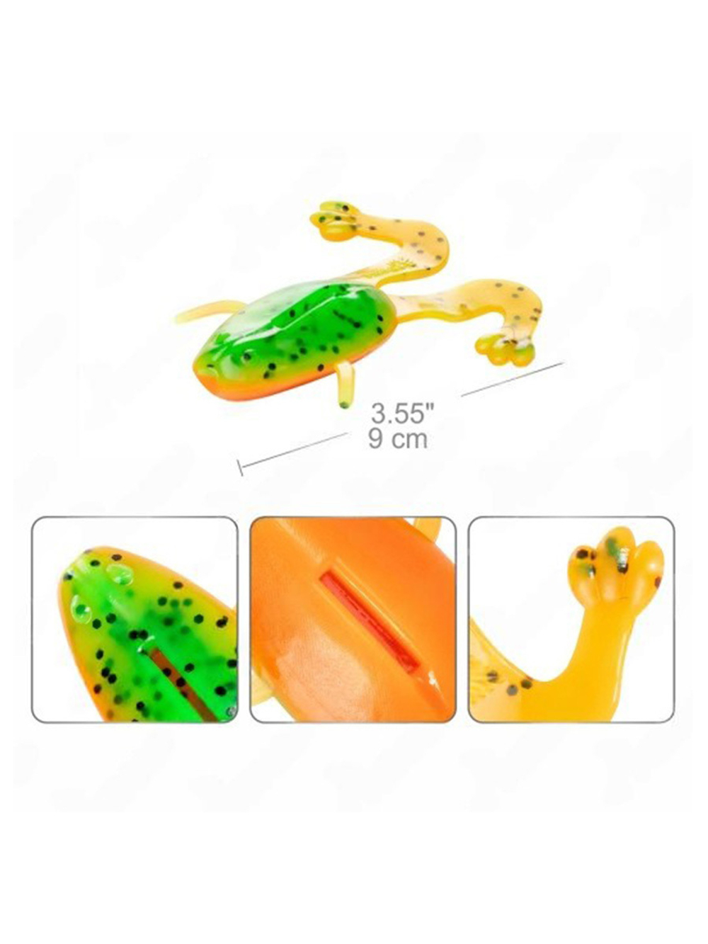 Лягушка NISUS Crazy Frog 3,55"/9,0 см Pepper Green & Orange 4шт. (N-23-018)