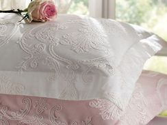Постельное белье ALGARDI белый с кружевом  deluxe TIVOLYO HOME Турция