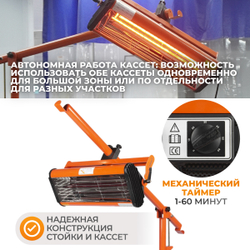 WDK-1A Однокассетная мобильная ИК сушка на двухсекционной стойке