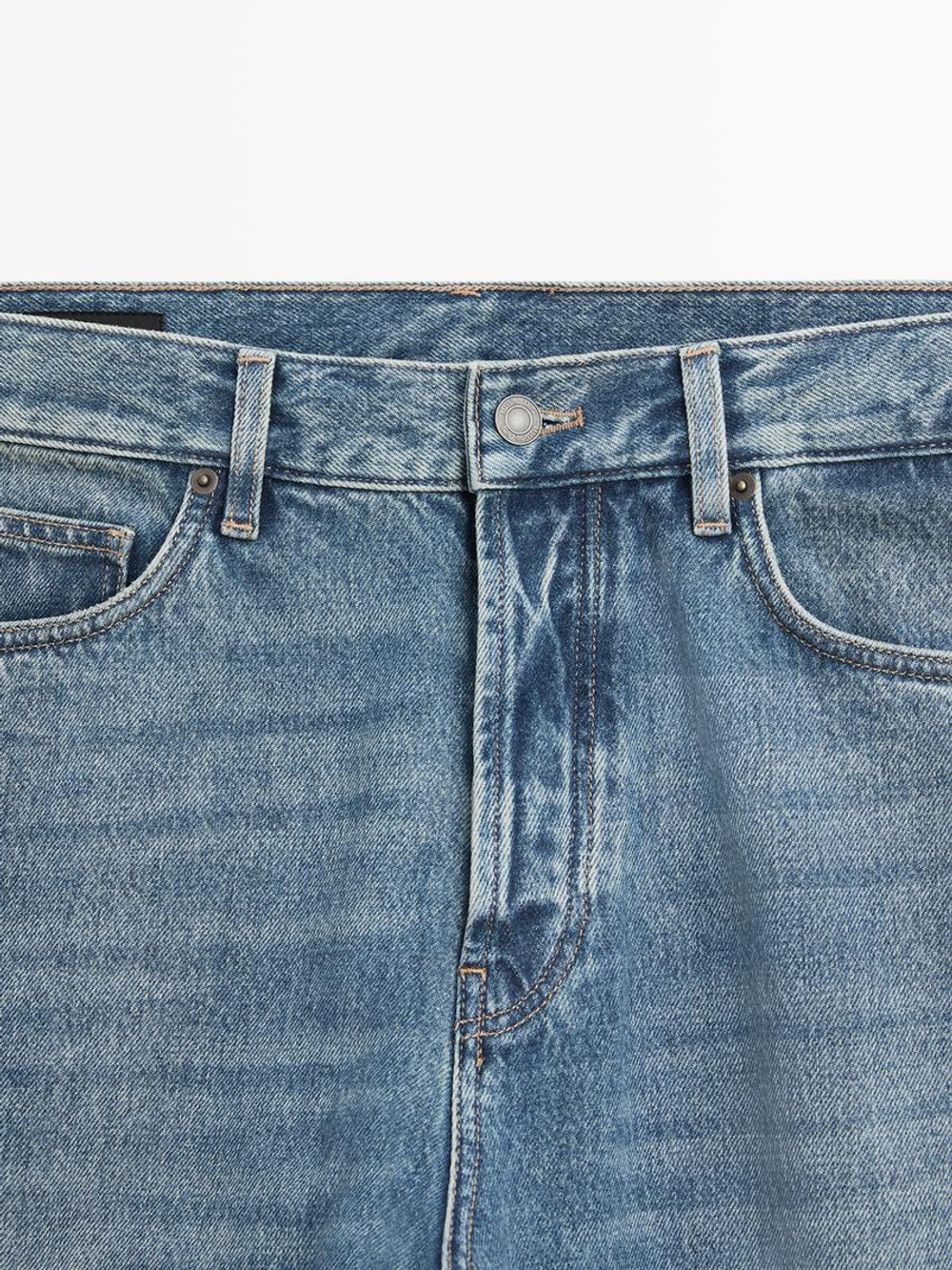 Massimo Dutti Джинсы прямого кроя, средне-синий