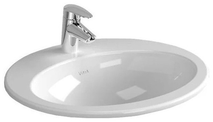 Раковина накладная Vitra S20 круглая 47 cм, c переливом, цвет белый (5467B003-0001)