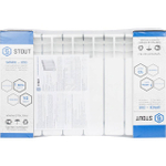 Радиатор биметаллический STOUT Space 350 - 8 секций (подключение боковое, цвет белый)