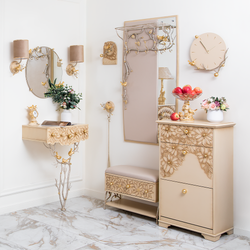 Комод Терра-4 с 4 ящиками Айвори Мраморное Золото