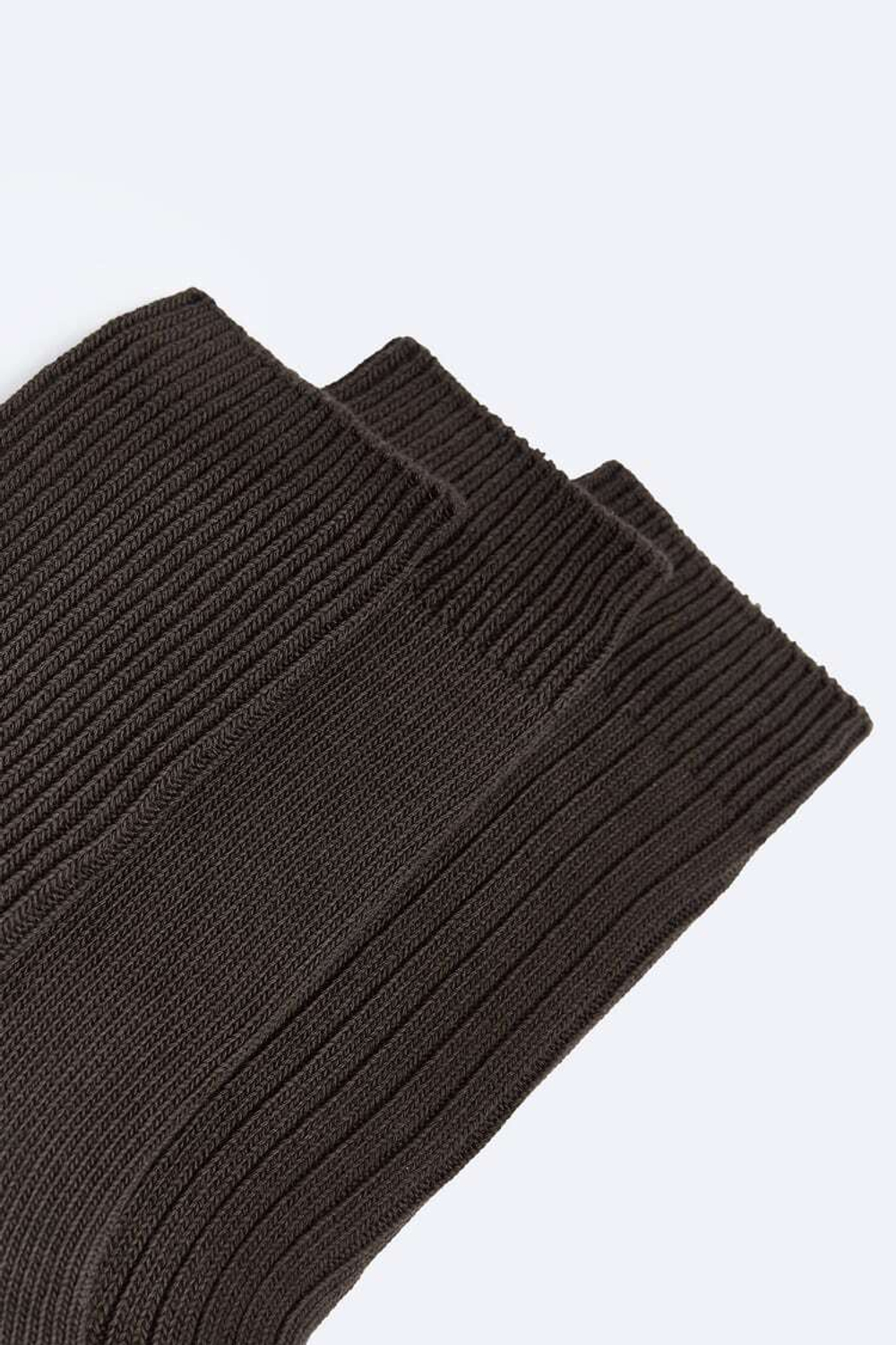 ZARA НАБОР ИЗ ТРЕХ ПАР НОСКОВ В РУБЧИК, ШОКОЛАДНЫЙ