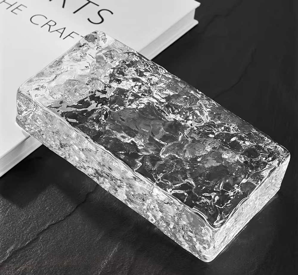 Стеклянный кирпич Ice 20x10x5 см