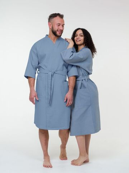 Халат вафельный 48-50 серый