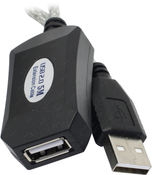 Aopen <ACU823-5м> Кабель удлинительный активный USB 2.0-repeater A-->A 5м