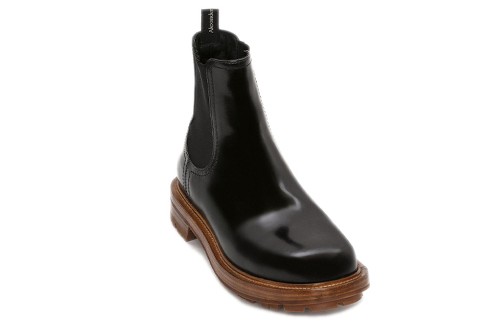 Alexander McQueen Alexander McQueen Round Toe Chelsea Boots Men's Carbon Black