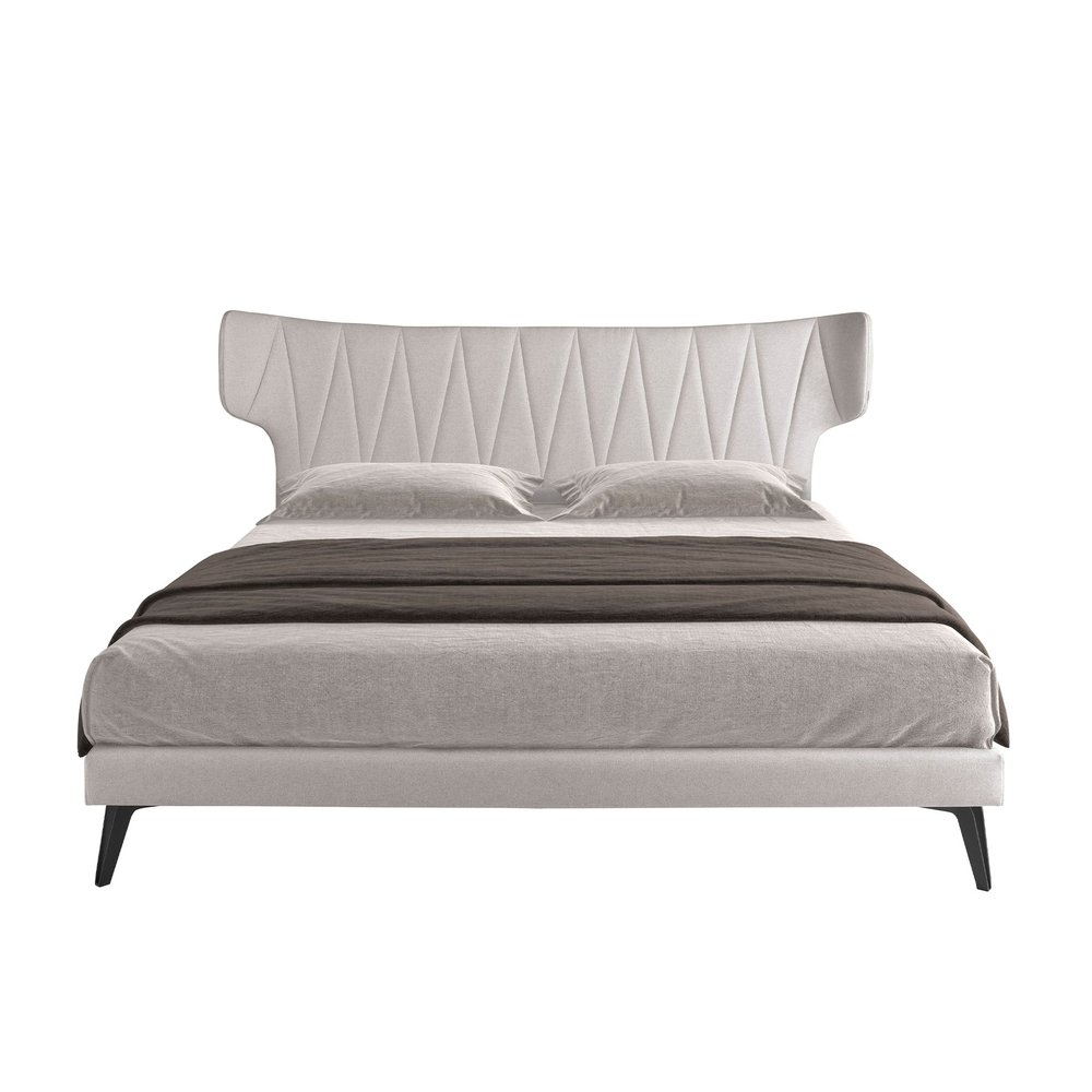 Кровать 7160/GC1801 из светло-серой ткани 180x200