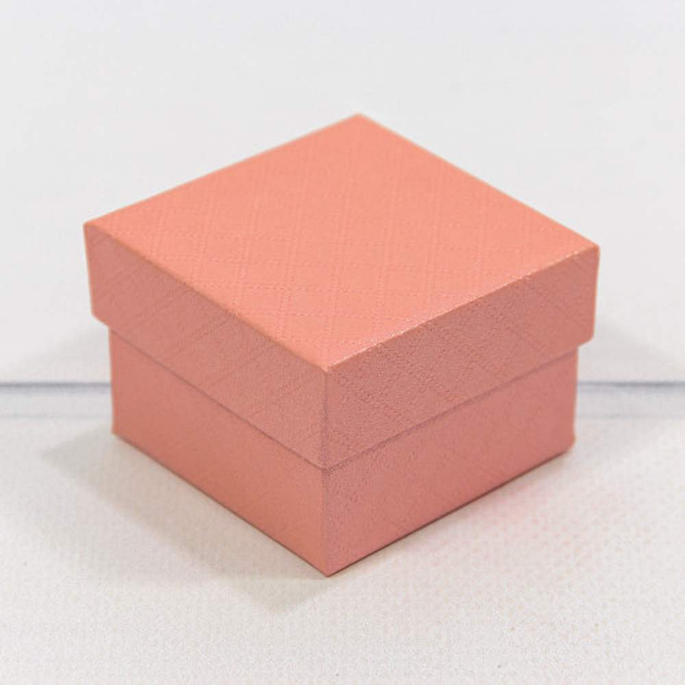 Коробка Ювелирная 5.5х5.5х3.5 см "Ромбики" (Лососевый)