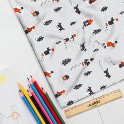 Ткань атлас зимняя сказка