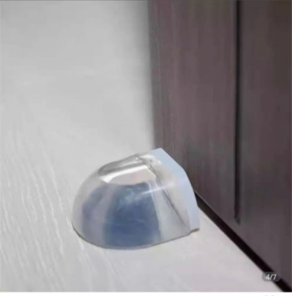 Упор для двери прозрачный силиконовый напольный, на клеевой основе