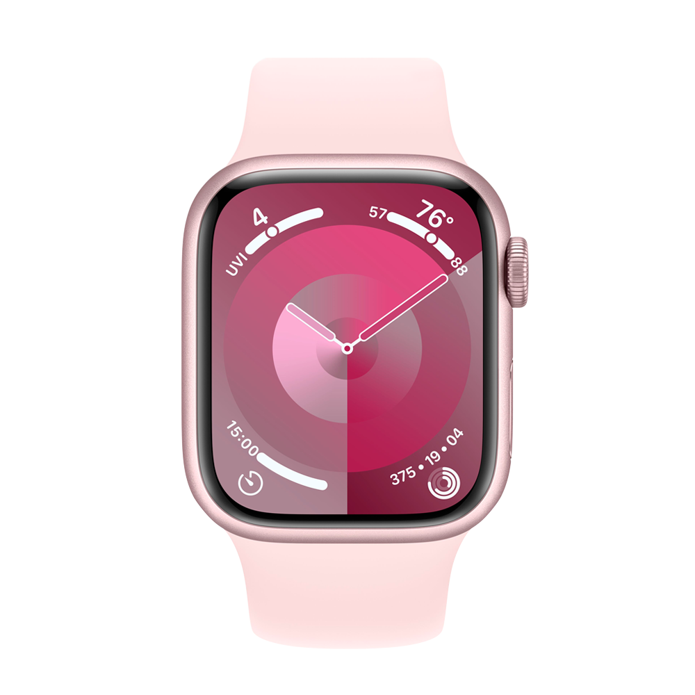 Умные часы Apple Watch Series 9 GPS, 41mm, Aluminium Case with Sport Band S/M, Pink (Розовый)
