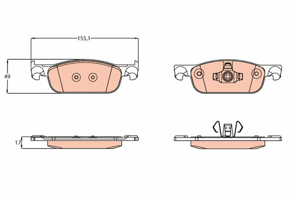 TRW - GDB2157-TRW - Brake Pad Set, disc brake