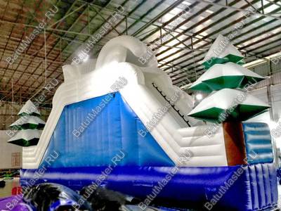 Надувной наземный аквапарк «Морское царство 3»  с фигурой пингвина, 16*16*6 м