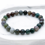 Браслет, "индийский агат" (халцедон), диаметр бусин около 8 мм, размер 17 см