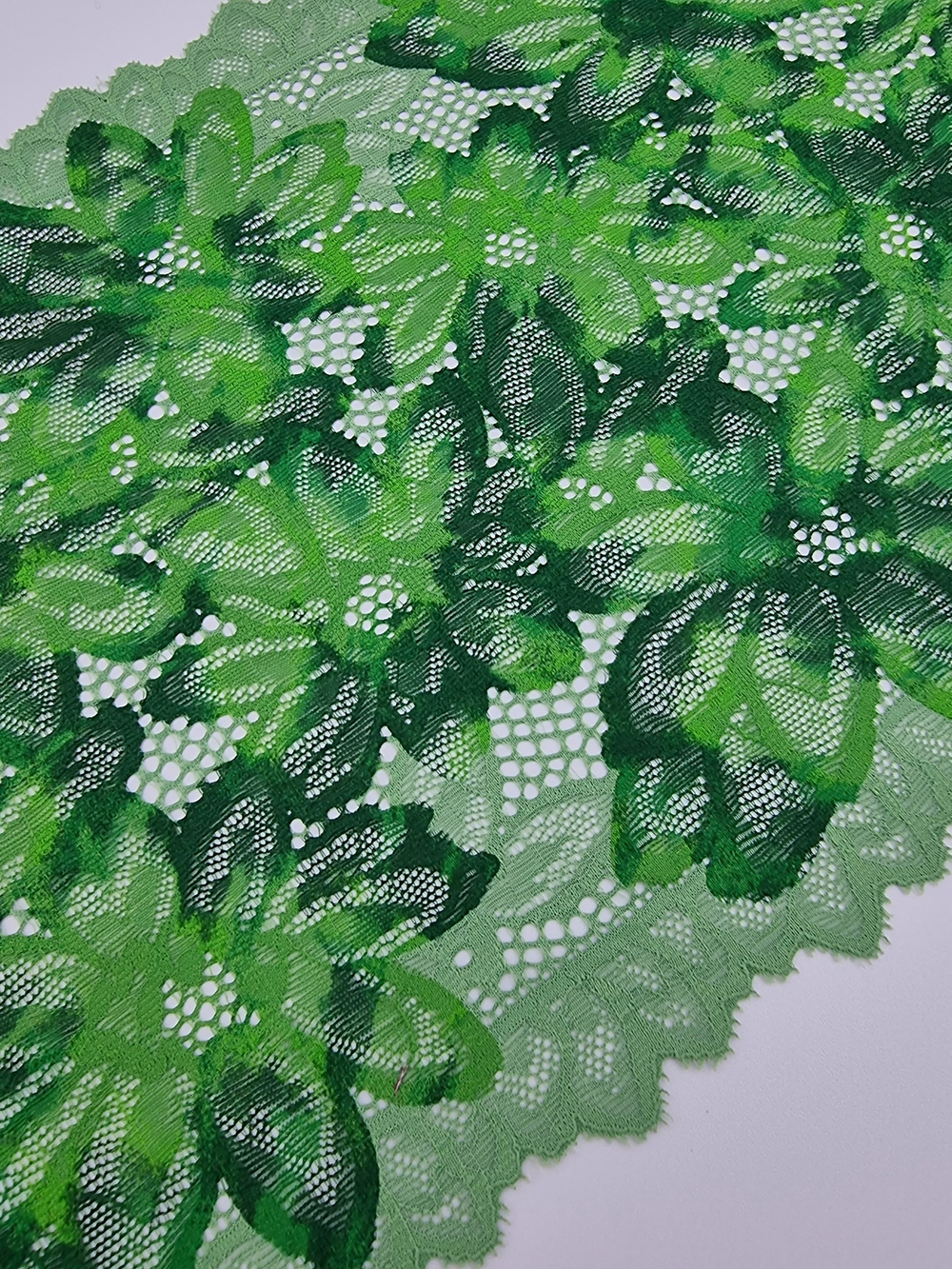 Кружево эластичное зелёное К625