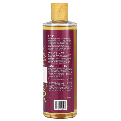 Dr. Jacobs Naturals, Гель для душа на растительной основе из кастильской кожи, омолаживающая роза, 473 мл (16 унций)