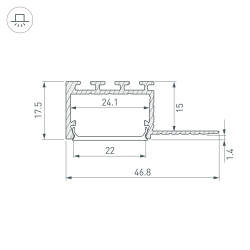 Профиль PLS-F-HIDE-EDGE-2000 (Arlight, Алюминий) 058464