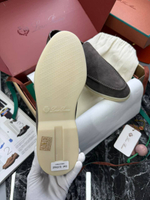 Лоферы Loro Piana вставка из кожи крокодила