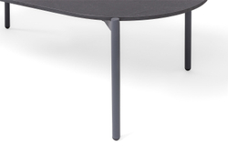 "Канны" лаунж-зона 4-местная (разборная) из роупа со столиком "Диего" цвета "серый гранит", роуп темно-серый круглый, ткань темно-серая