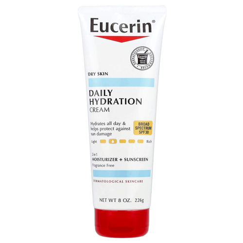 Eucerin, ежедневный увлажняющий крем, SPF 30, без отдушек, 226 г (8 унций)