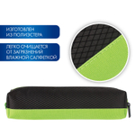 Пенал-косметичка BRAUBERG мягкий "Black&Bright" черно-зеленый 21х5х5 см (4 штуки в упаковке)