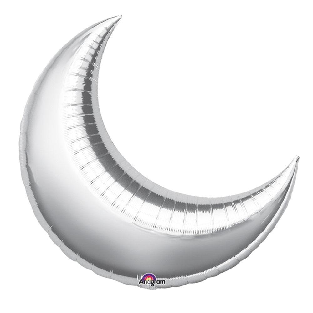 Шар фольгированный Полумесяц 55 см (Серебряный)