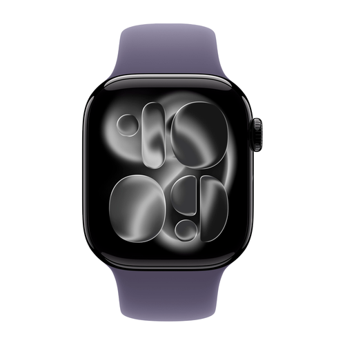 Умные часы Apple Watch Series 11 GPS, 42mm, Jet Black Aluminium Case with Purple Fog Sport Band, S/M