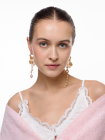 Серьги "Gess mini rose quartz" Gold