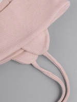 Шапка с ушками для девочки трикотажная на завязках