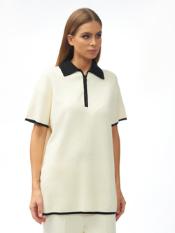 Женский костюм двойка с контрастным воротником