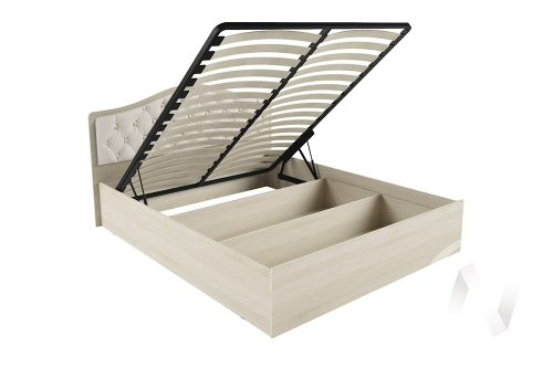 Кровать "Дели 1;6" с осн. ортопед. с подьемным механизмом (Дуб сонома/Велюр карамель)