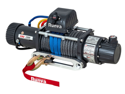 Лебёдка электрическая двухскоростная 12V Runva 12000 lbs 5443 кг (синтетический трос)