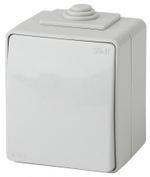 Выключатель 1-клавишный IP65, 10АХ-250В, серый Эксперт ЭРА