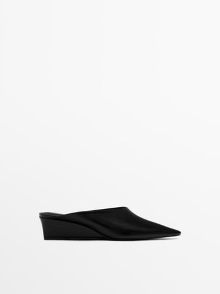 Massimo Dutti Мюли на танкетке, черный