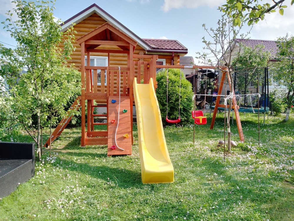 Детский игровой комплекс Савушка "Мастер" - 2 (с окраской) горка 3м