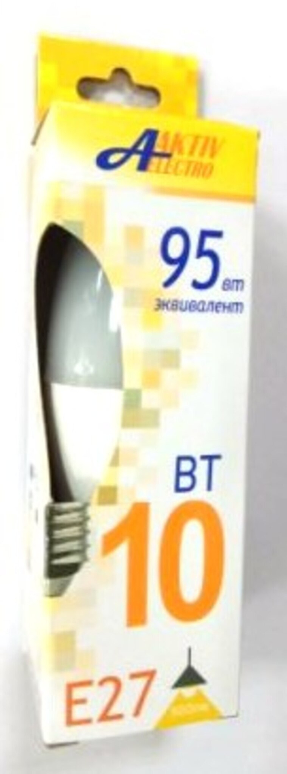 Лампа светодиодная Aktiv-Elektro LED-C37-Regular свеча 10Вт 175-265В Е27 3000К 850Лм /100