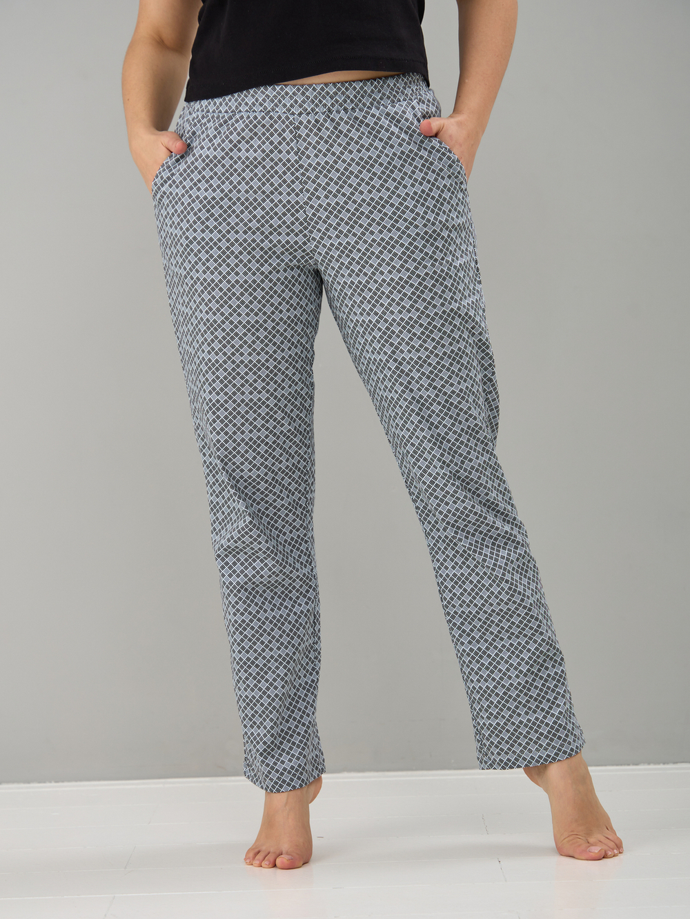 Брюки Б-18/ромбики-серочерные