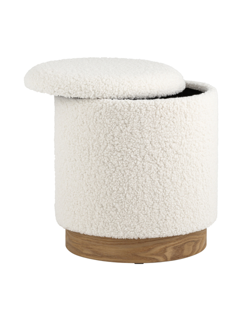 Пуф с ящиком Долли S тедди белый