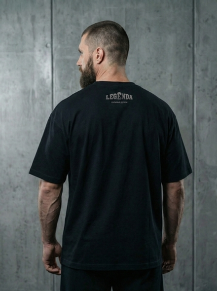 Футболка оверсайз хлопковая черная Legenda Кости боевые