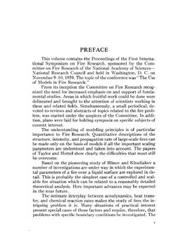 International Symposium on the Use of Models in Fire Research | W.G. Bert