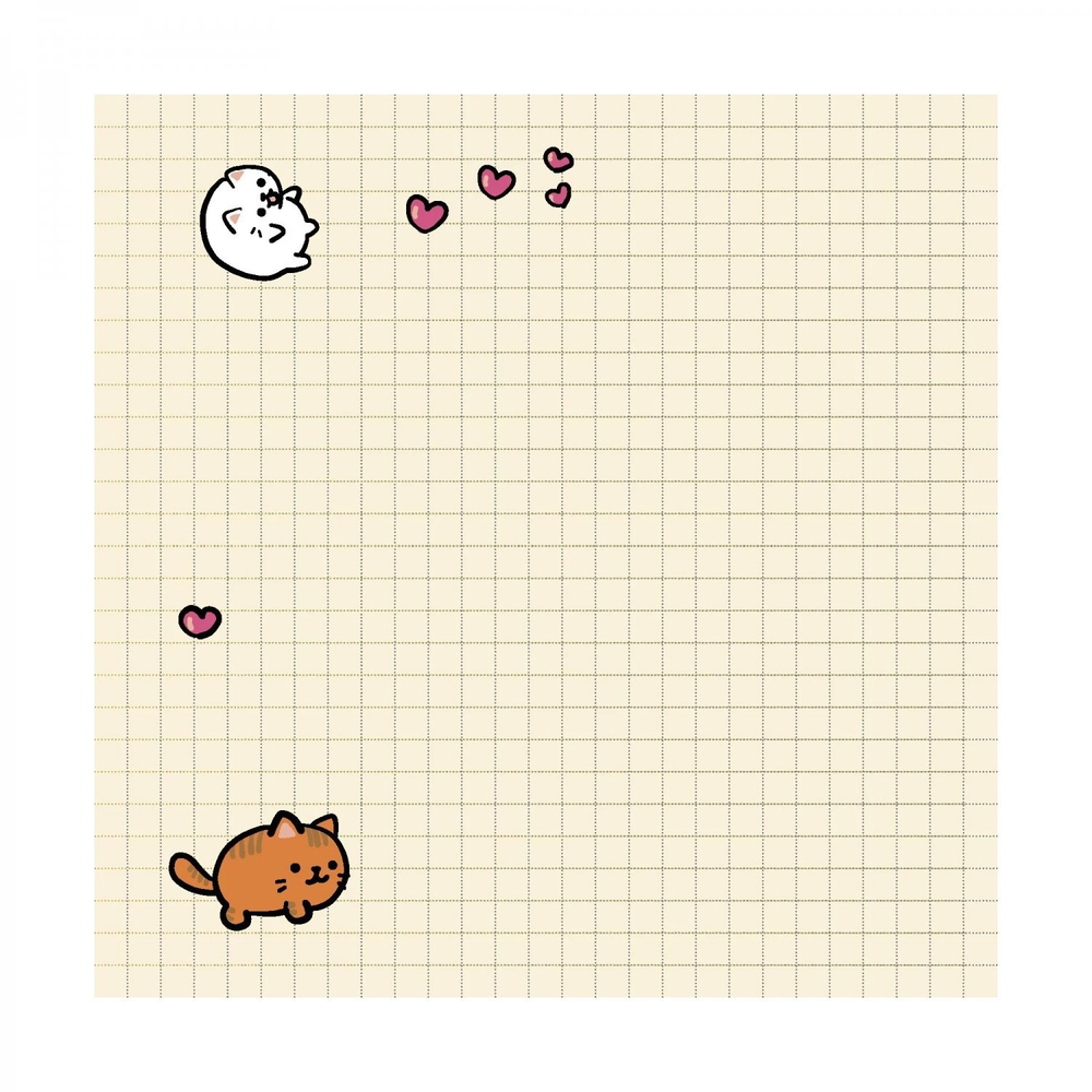 Блокнот 130х130 мм, скрепка, Контэнт-Канц, выб-лак, 32 л., диз. внутр. блок в клетку, "Теплые коты исполняют мечты"( зелёный )